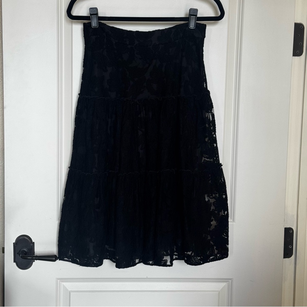 Carolina Herrera Black Lace Skirt, Sz 2